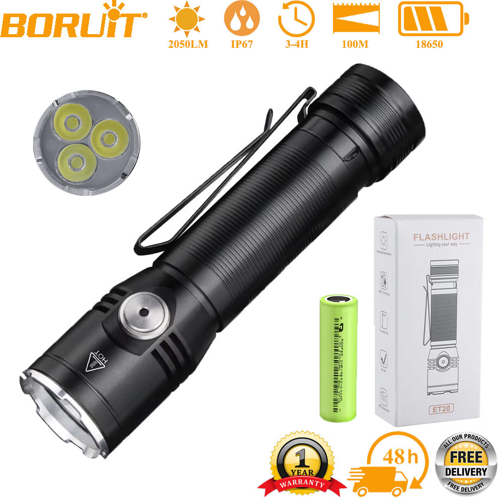 Outdoor Adventure Inc - مصباح يدوي محمول BORUiT 2050LM ET20