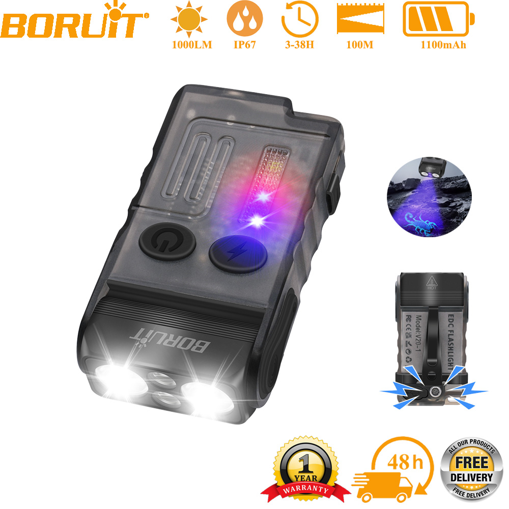 Outdoor Adventure Inc - مصباح يدوي BORUiT V20 EDC محمول
