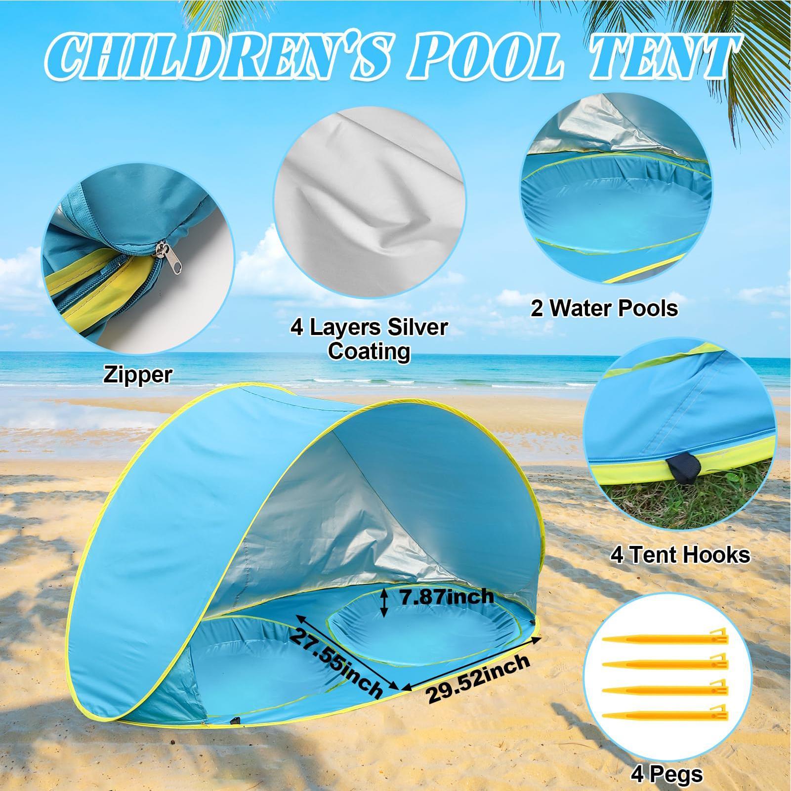خيمة شاطئية للأطفال مع حوض سبا - مراجعة Outdoor Adventure Tent وسعره