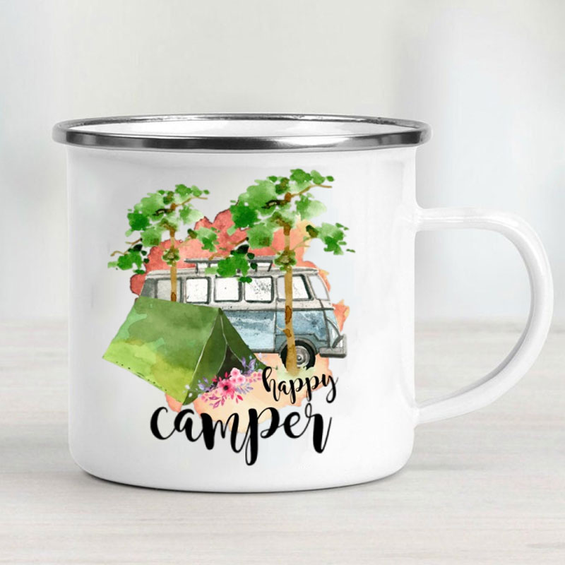 كوب معدني مطلي بالمينا للتخييم - مراجعة Outdoor Adventure Gifts وسعره